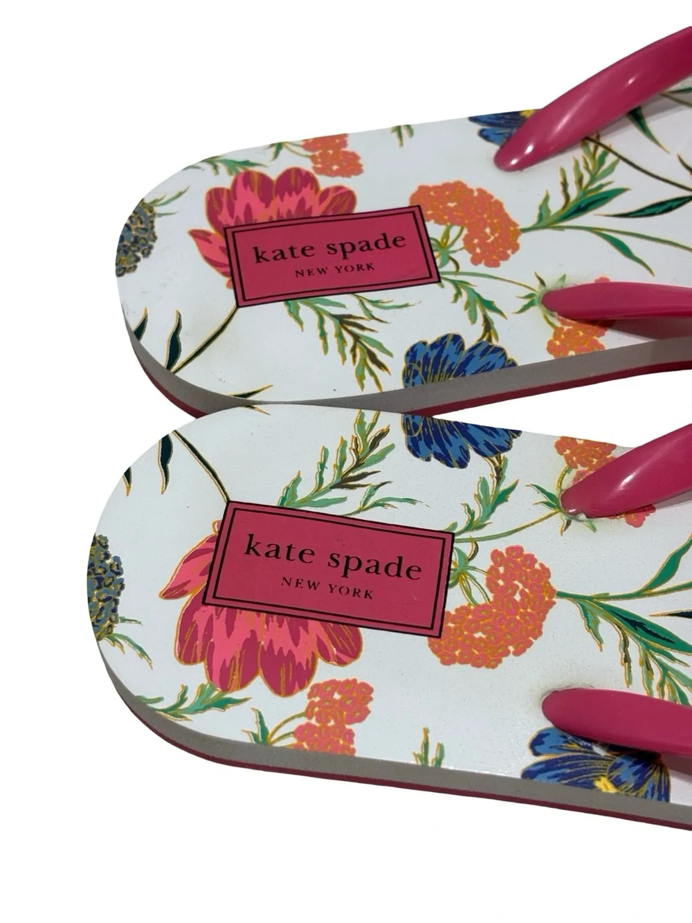 Kate Spade New York Floral Bow Flip Flops Pink Thong Sandals Women’s Size 9/10